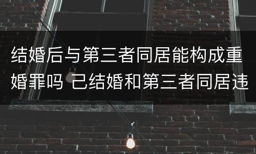 结婚后与第三者同居能构成重婚罪吗 己结婚和第三者同居违法吗