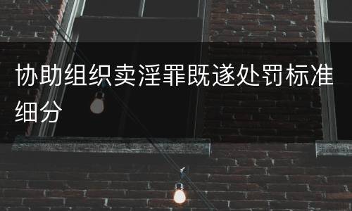 协助组织卖淫罪既遂处罚标准细分