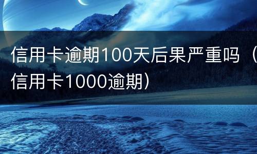 信用卡逾期100天后果严重吗（信用卡1000逾期）