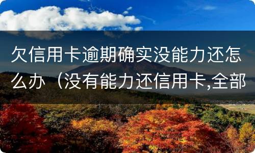欠信用卡逾期确实没能力还怎么办（没有能力还信用卡,全部逾期了怎么办）
