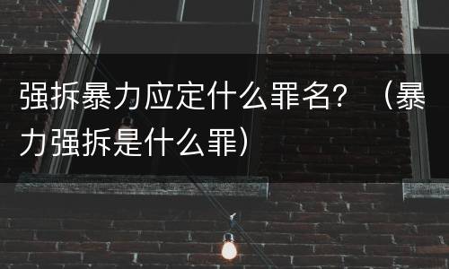 强拆暴力应定什么罪名？（暴力强拆是什么罪）