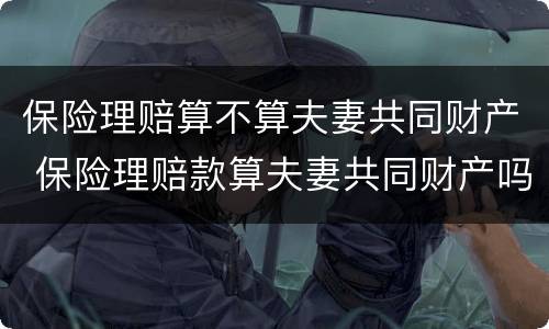 保险理赔算不算夫妻共同财产 保险理赔款算夫妻共同财产吗