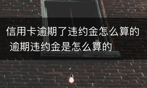 信用卡逾期了违约金怎么算的 逾期违约金是怎么算的