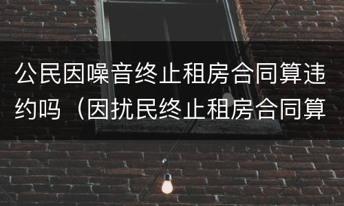 公民因噪音终止租房合同算违约吗（因扰民终止租房合同算违约吗）