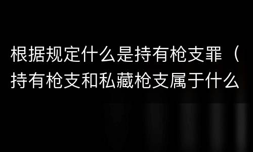 根据规定什么是持有枪支罪（持有枪支和私藏枪支属于什么一罪）