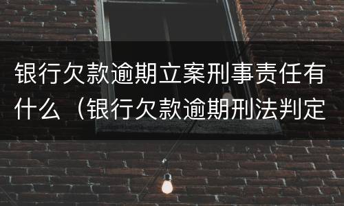 银行欠款逾期立案刑事责任有什么（银行欠款逾期刑法判定）