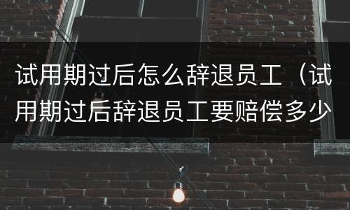试用期过后怎么辞退员工（试用期过后辞退员工要赔偿多少）