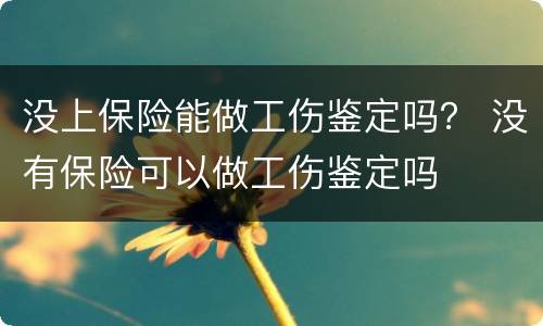 没上保险能做工伤鉴定吗？ 没有保险可以做工伤鉴定吗