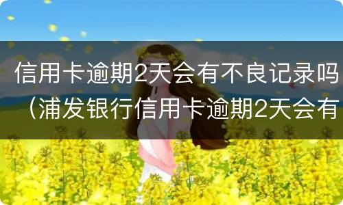 信用卡逾期2天会有不良记录吗（浦发银行信用卡逾期2天会有不良记录吗）