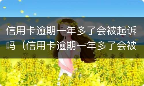 信用卡逾期一年多了会被起诉吗（信用卡逾期一年多了会被起诉吗知乎）