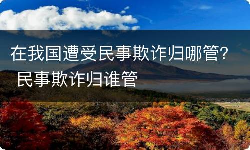在我国遭受民事欺诈归哪管？ 民事欺诈归谁管
