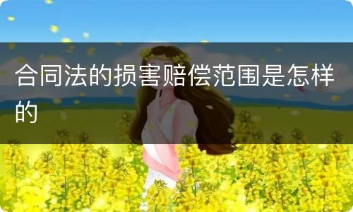 合同法的损害赔偿范围是怎样的