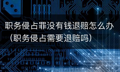 职务侵占罪没有钱退赔怎么办（职务侵占需要退赔吗）