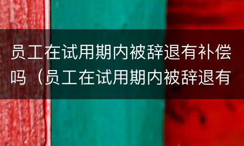 员工在试用期内被辞退有补偿吗（员工在试用期内被辞退有补偿吗合法吗）