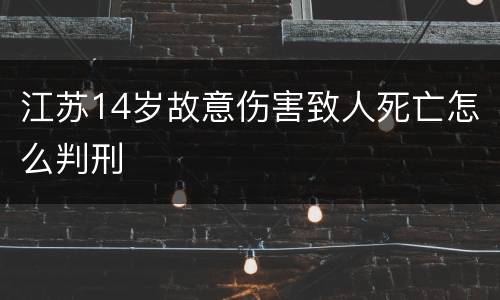 江苏14岁故意伤害致人死亡怎么判刑
