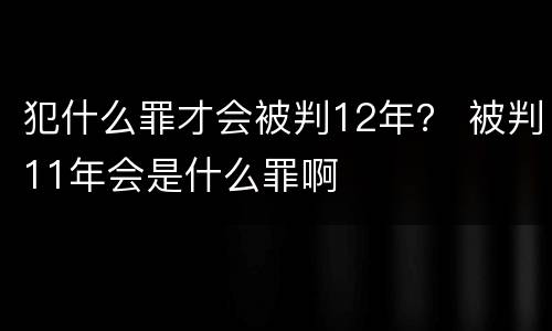 犯什么罪才会被判12年？ 被判11年会是什么罪啊