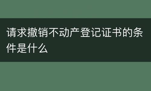请求撤销不动产登记证书的条件是什么