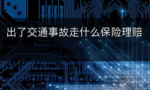 出了交通事故走什么保险理赔