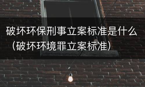 破坏环保刑事立案标准是什么（破坏环境罪立案标准）