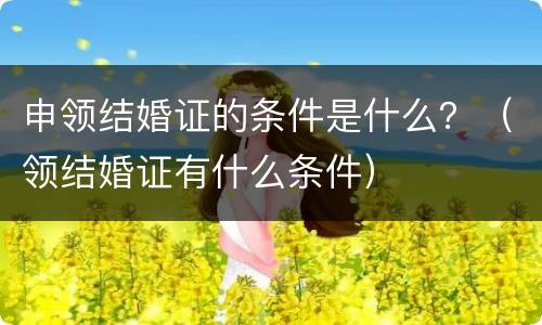 申领结婚证的条件是什么？（领结婚证有什么条件）