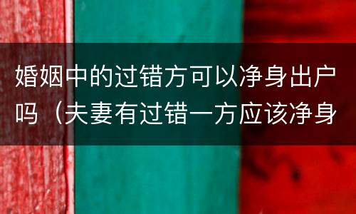 婚姻中的过错方可以净身出户吗（夫妻有过错一方应该净身出户吗）