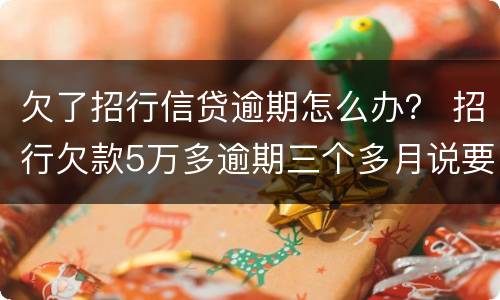欠了招行信贷逾期怎么办？ 招行欠款5万多逾期三个多月说要报警抓我