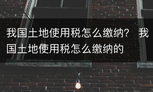 我国土地使用税怎么缴纳？ 我国土地使用税怎么缴纳的