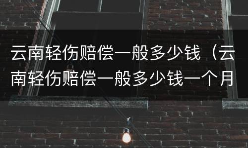 云南轻伤赔偿一般多少钱（云南轻伤赔偿一般多少钱一个月）