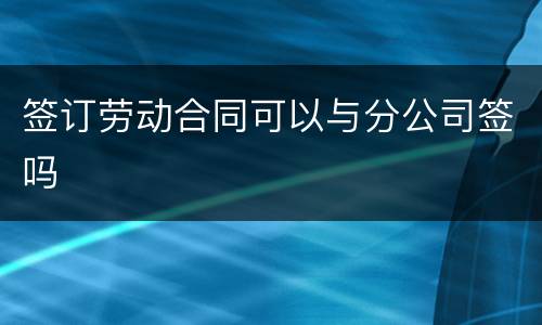 签订劳动合同可以与分公司签吗