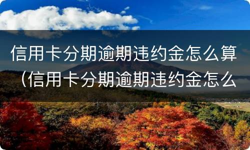 信用卡分期逾期违约金怎么算（信用卡分期逾期违约金怎么算出来的）