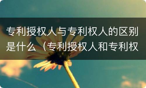 专利授权人与专利权人的区别是什么（专利授权人和专利权人）