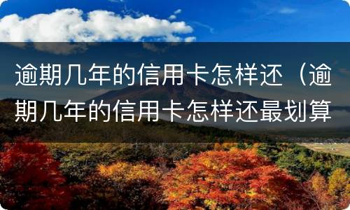 逾期几年的信用卡怎样还（逾期几年的信用卡怎样还最划算）