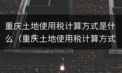 重庆土地使用税计算方式是什么（重庆土地使用税计算方式是什么样的）