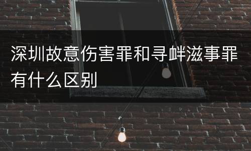 深圳故意伤害罪和寻衅滋事罪有什么区别