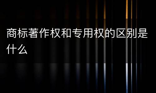 商标著作权和专用权的区别是什么