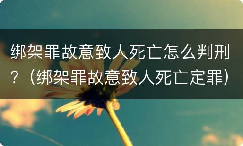 绑架罪故意致人死亡怎么判刑?（绑架罪故意致人死亡定罪）