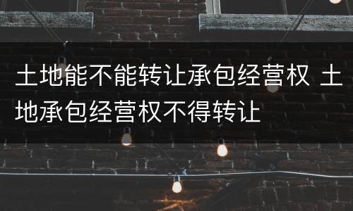 土地能不能转让承包经营权 土地承包经营权不得转让
