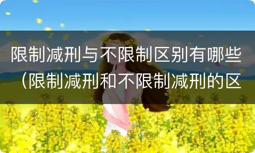 限制减刑与不限制区别有哪些（限制减刑和不限制减刑的区别）