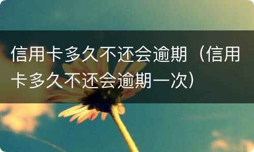 信用卡多久不还会逾期（信用卡多久不还会逾期一次）
