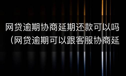 网贷逾期协商延期还款可以吗（网贷逾期可以跟客服协商延期还款吗能延期几个月）