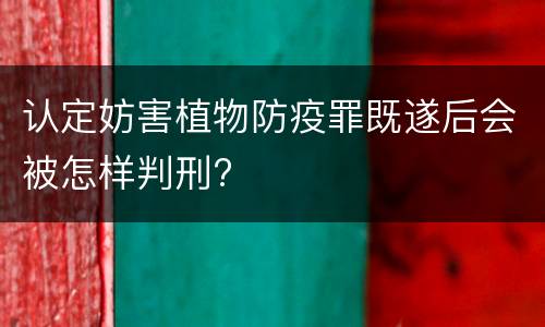 认定妨害植物防疫罪既遂后会被怎样判刑?