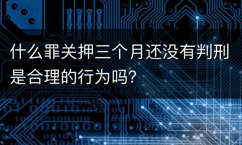 什么罪关押三个月还没有判刑是合理的行为吗？