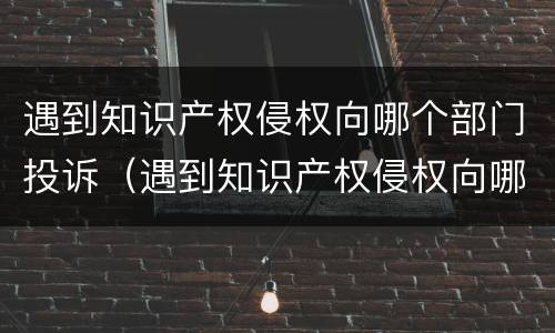 遇到知识产权侵权向哪个部门投诉（遇到知识产权侵权向哪个部门投诉呢）
