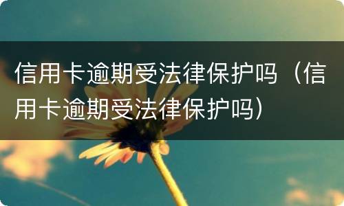 信用卡逾期受法律保护吗（信用卡逾期受法律保护吗）