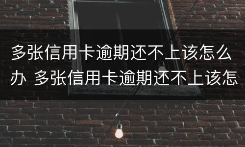 多张信用卡逾期还不上该怎么办 多张信用卡逾期还不上该怎么办呀