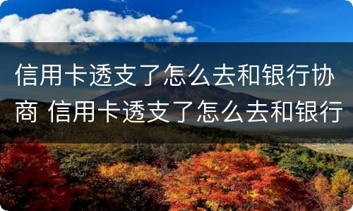 信用卡透支了怎么去和银行协商 信用卡透支了怎么去和银行协商呢