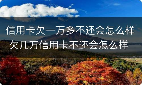 信用卡欠一万多不还会怎么样 欠几万信用卡不还会怎么样