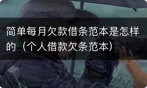 简单每月欠款借条范本是怎样的（个人借款欠条范本）