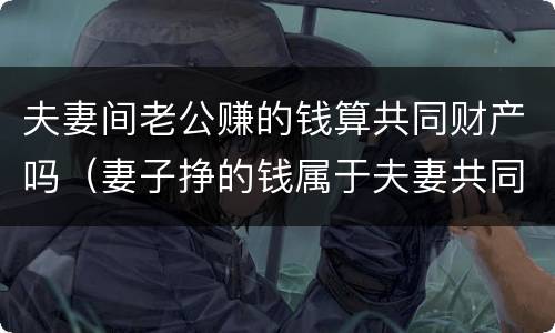 夫妻间老公赚的钱算共同财产吗（妻子挣的钱属于夫妻共同财产吗）