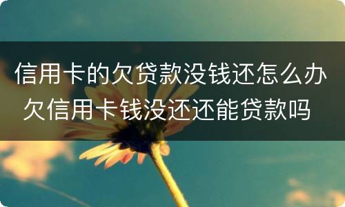 信用卡的欠贷款没钱还怎么办 欠信用卡钱没还还能贷款吗